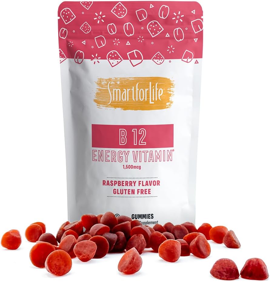 Vitamin B12 Energy Gummies Raspberry Flavor (60 Ct. ) - Smart for Life Store