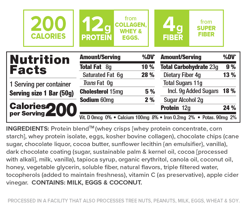 Gourmet Double Chocolate Chip Protein Bar - Smart for Life